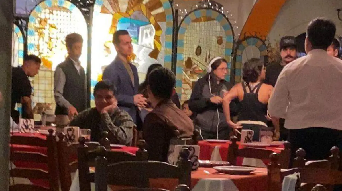 El actor español filmó en La Fonda de Santa Clara este martes